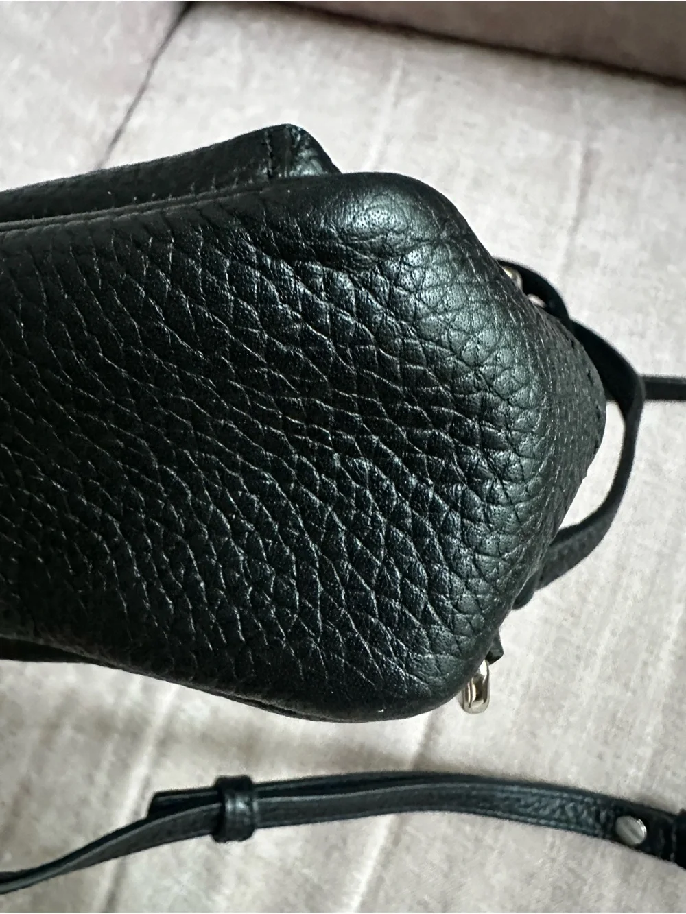Marc Jacobs Black Pebbled Leather Mini Backpack Silver Hardware Crossbody Bag